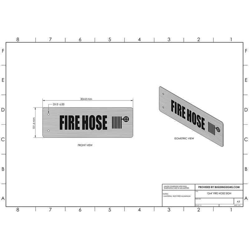 BuildingSigns.com FIRE Hose Sign-FACP Sign -Two-Sided/Dou