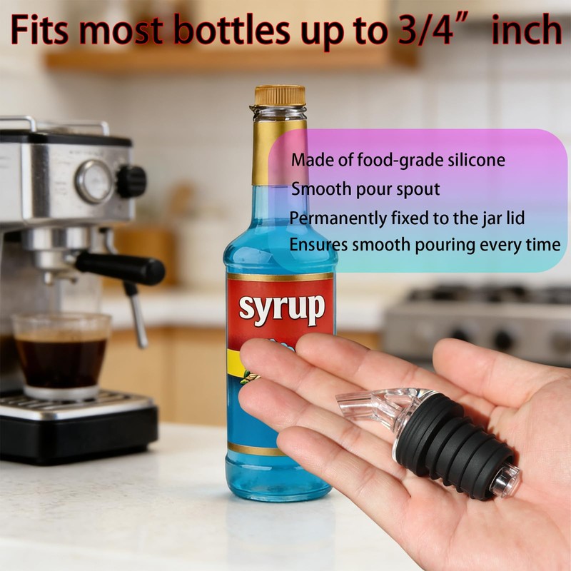 Pour Spout for Torani Sugar-Free Syrup 25.4 Fl Oz Bottle，Pourers