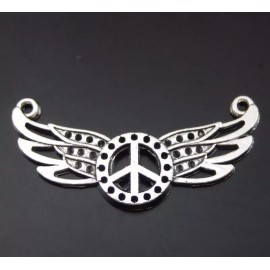 Fashion Jewelry HIPPIE PEACE SIGN ANGEL SYMBOL LOVE pendant German Silver 20" Necklace Women