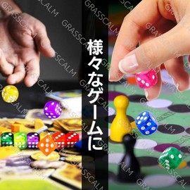 GRASSCALM 50 Pieces 10 Transparent Colors 14mm Dice with Exclusive Case 6 Sides (Red, Light Blue, Yellow, Green, Orange, Purple, Pink, Blue, Light Green, Black) trpg Acrylic Translucent Table Game