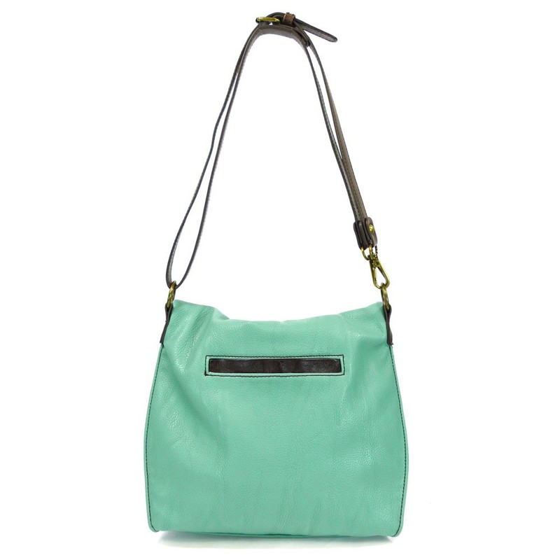Chala Charming Teal Crossbody Bag With Flap Top and Zipper