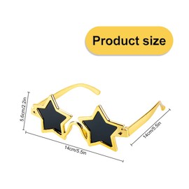 Jagowa Star Shaped Sunglasses, Pentagram Novelty Sunglasses Photo Booth Props Fancy Dress Party Costume Accessories for Kids Adults (Gold)