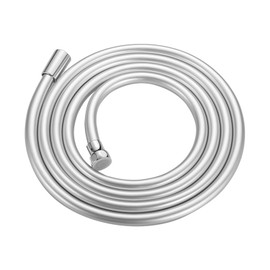 BESy Extra Long PVC Shower Hose - 100 Inches, Flexible Hand Held Replacement for RV, Bathing, Toilet Cleaning, Pet Bathing - Silver