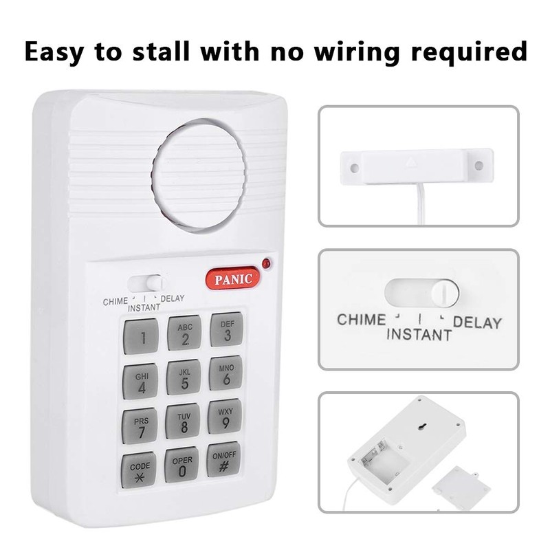 Door Alarm System 3 Settings Security Keypad with Panic Button