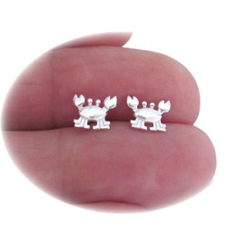 Sterling Silver 6.5mm tiny Crab post stud earrings. Jewelry Earrings for Women #3298FE4491