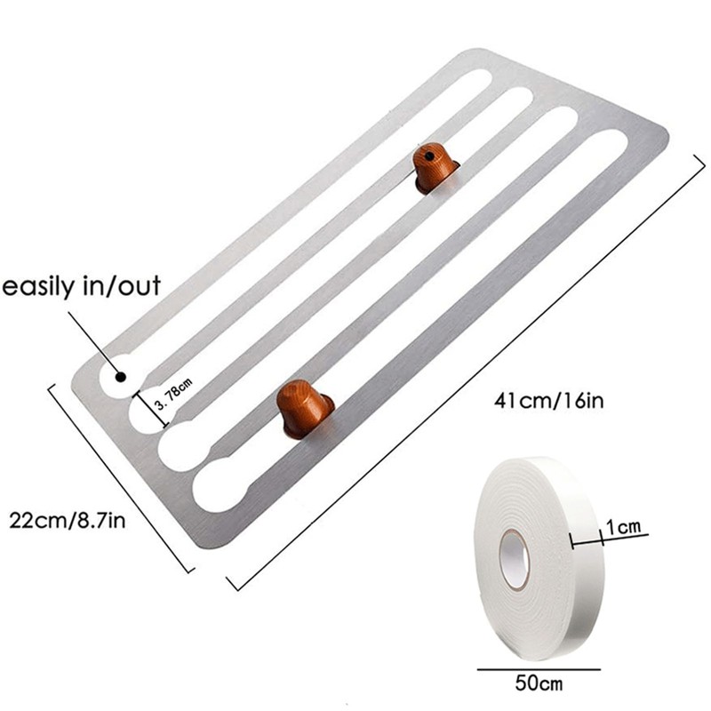 Coffee Capsule Holder Stainless Steel Wall Mounted Under Drawer Storage