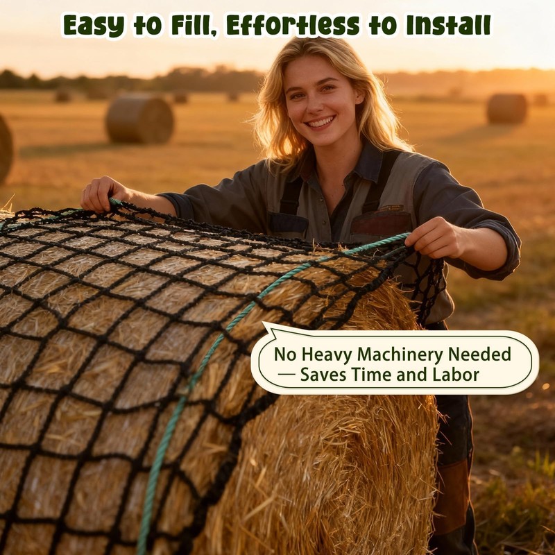 Umisu 5x5ft Bolded Hay Net for Horses – Heavy-Duty Slow