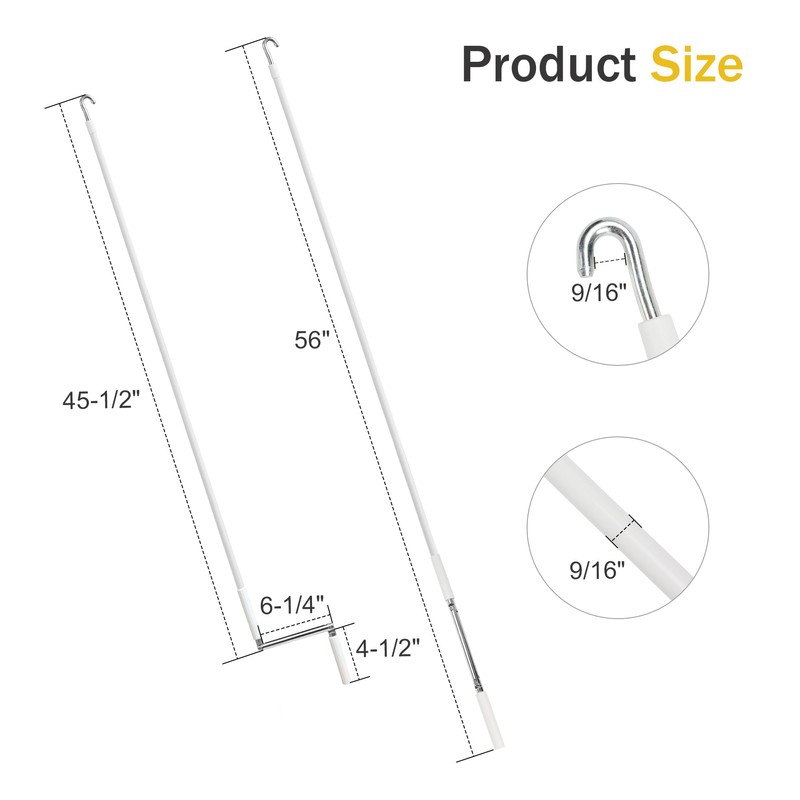 HUAALIUCHE Heavy Duty RV Awning Crank Handle - 56 Inch