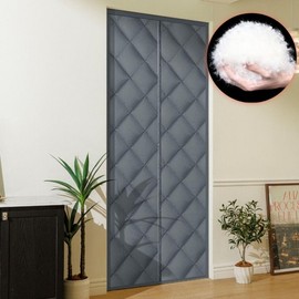 Padded Windproof Full Cover Door Curtain - Entrance/Room Draft Blocker & Thermal Insulator 150x220