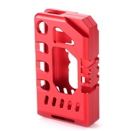 Car Keychain Protective Case Key Fob Cover CNC Aluminum Alloy Car Key Chain Case Holder Fit for JEEP JL 2018 (Red)