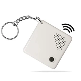 Talking Clock Keychain for Blind - Clear North American English Voice, time and Day of The Week, Alarm, for Visually Impaired, Elderly or Blind (White)