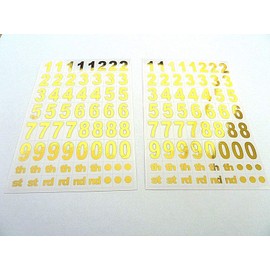 13.5mm Gold on Clear Vinyl Sticky Numbers, Number Stickers