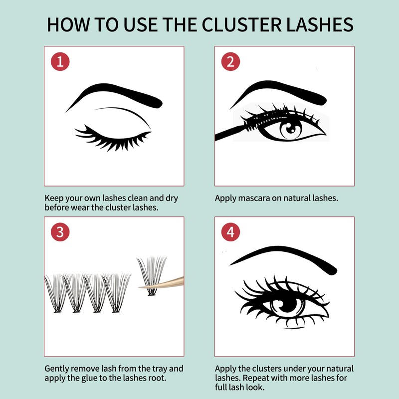 FADVAN False Eyelash Clusters 280pcs 20D+30D Blend 9-16mm Volume DIY