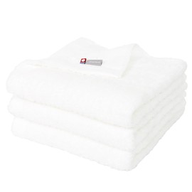 watawa Imabari Mini Bath Towels, Set of 3, 50 x 100 % Cotton, Thin, Sweet Twist, Fluffy, Soft, Quick Drying, Lightweight, Compact, White (3 Mini Bath Towels, White)