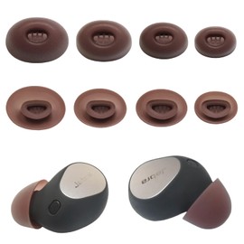 Mijusun Silicone Earbuds Tips for Jabra Elite 10, 4 Pairs (L/M/S/XS), Brown