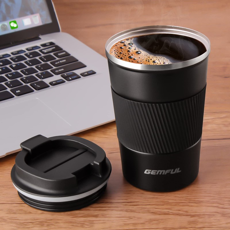 GEMFUL Thermal Travel Hot Drinks 2 Pack Coffee Cup Spill