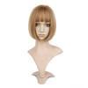 QUEENTAS Short Blonde Bob Wig with Air Bangs Chin Length