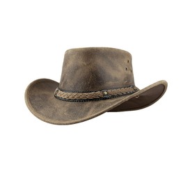 Black Jungle Aramac Leather Cowboy Hat Australia Hat, charcoal