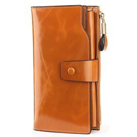 YALUXE Women's Genuine Leather Wallet RFID Blocking Multi Card Holder with Cell Phone Pocket Mothers Day Gifts