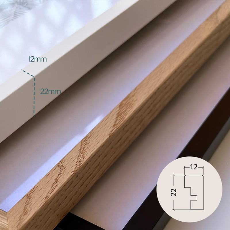 Modery Picture Frame A4 Black for Photos and Posters, Wooden