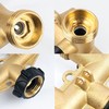 Biswing 4 Way Brass Hose Splitter, 3/4" Brass Hose Faucet
