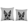 Blue Heeler Australian Cattle Dog with Sunglasses Throw Pillow