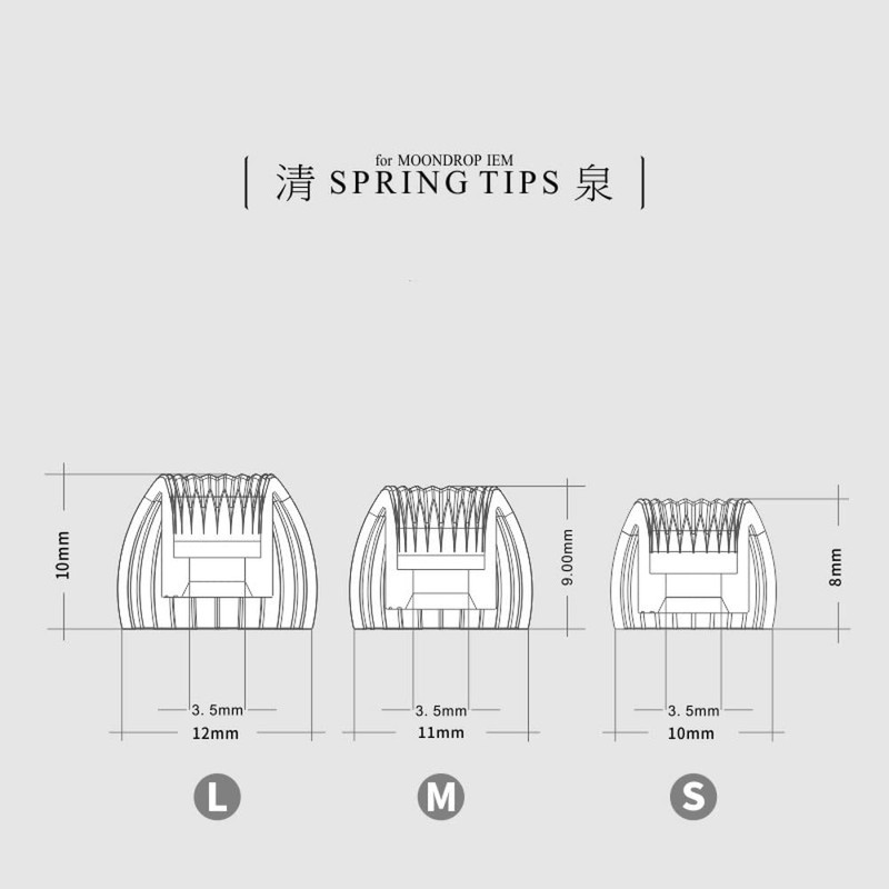 MOONDROP In-Ear Earbud Eartips Seizumi - Spring Tips (M Size/3