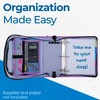 Case-it Mighty Zip Tab School Zipper Binder | 3-Inch O-Rings,