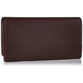 Edwin 0510742 Long Wallet, Recycled Leather, Metal Logo, Money Storage, Coin Storage, Card Storage, dark brown
