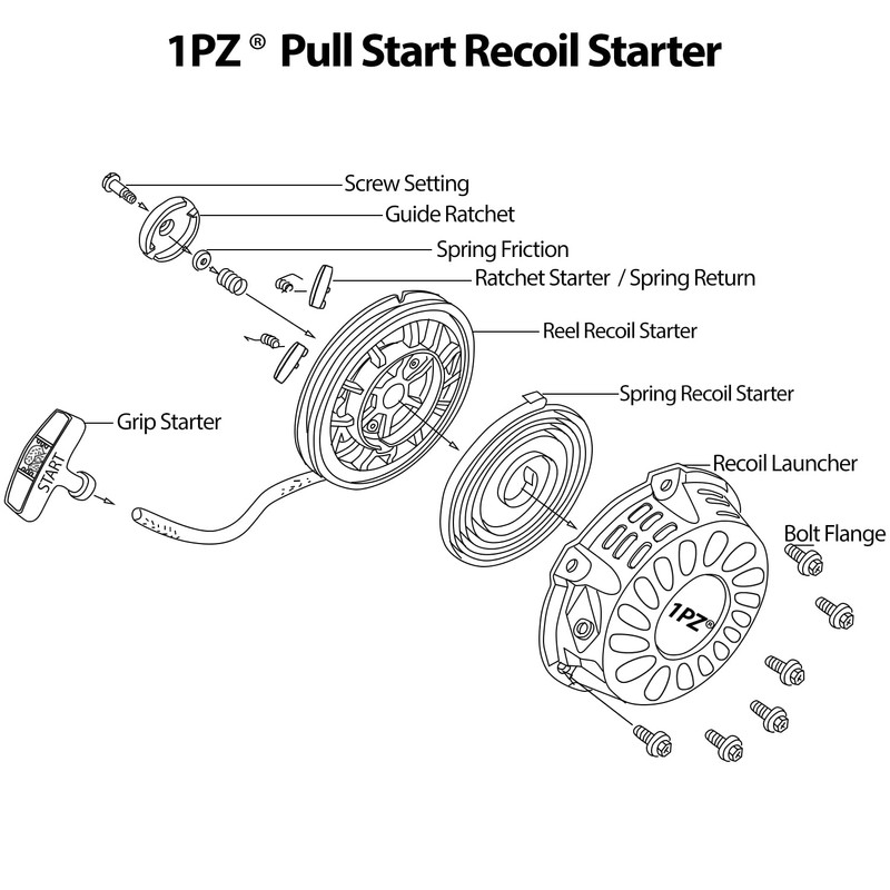 1PZ CA1-GVE Recoil Starter Pull Start Replacement for Honda GX120