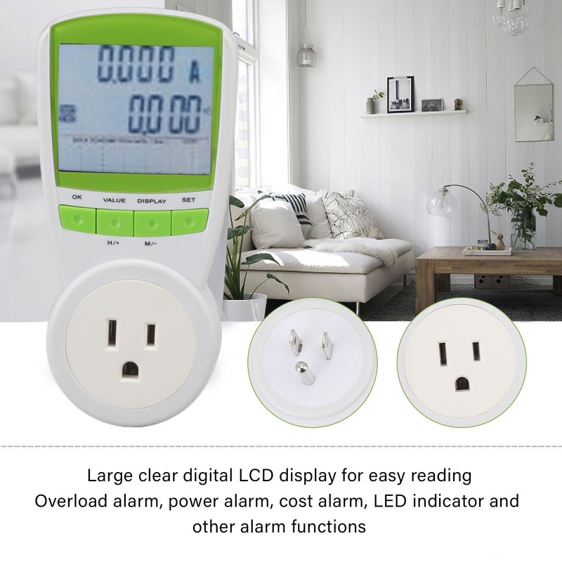 Watt Meter ABS 15A with Digital LCD Power Consumption Monitor