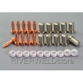 RIVERWELD PT-23 27 Plasma Cutter Electrode Tip Nozzles Kit 33366XL 33367 33369 50Amp 30pcs