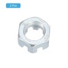 sourcing map 3/4-16 UNF Hexagon Slotted Nut, Grade 6.8 Zinc-Plated
