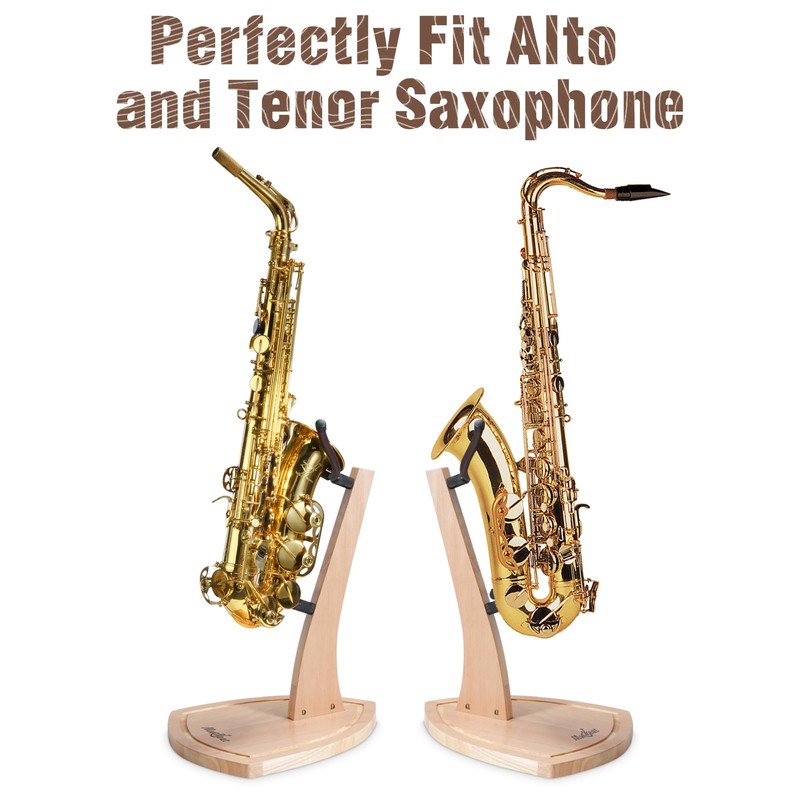 Musbeat Saxophone Stand, Saxophone Stand for Alto and Tenor, Walnut