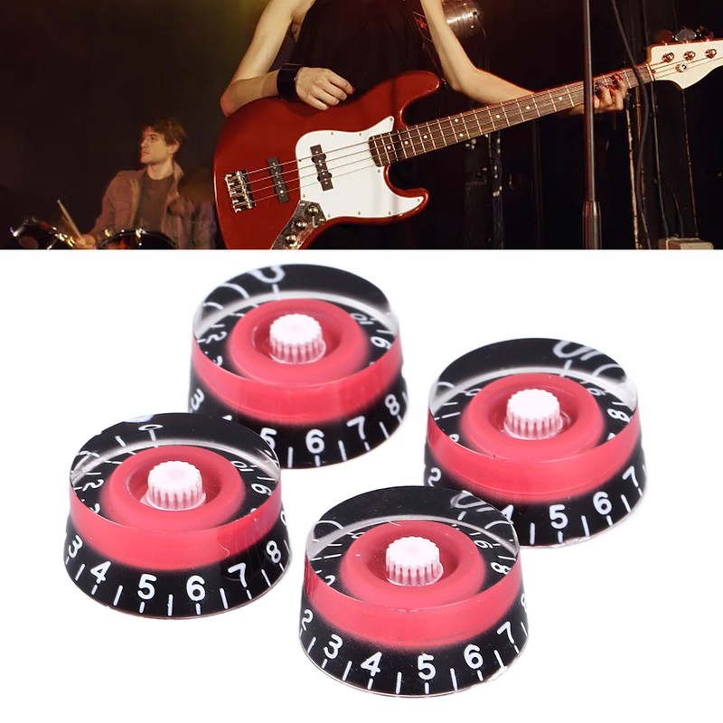 4Pcs Electric Guitar Knob Set Acrylic Volume Tone Control Guitar