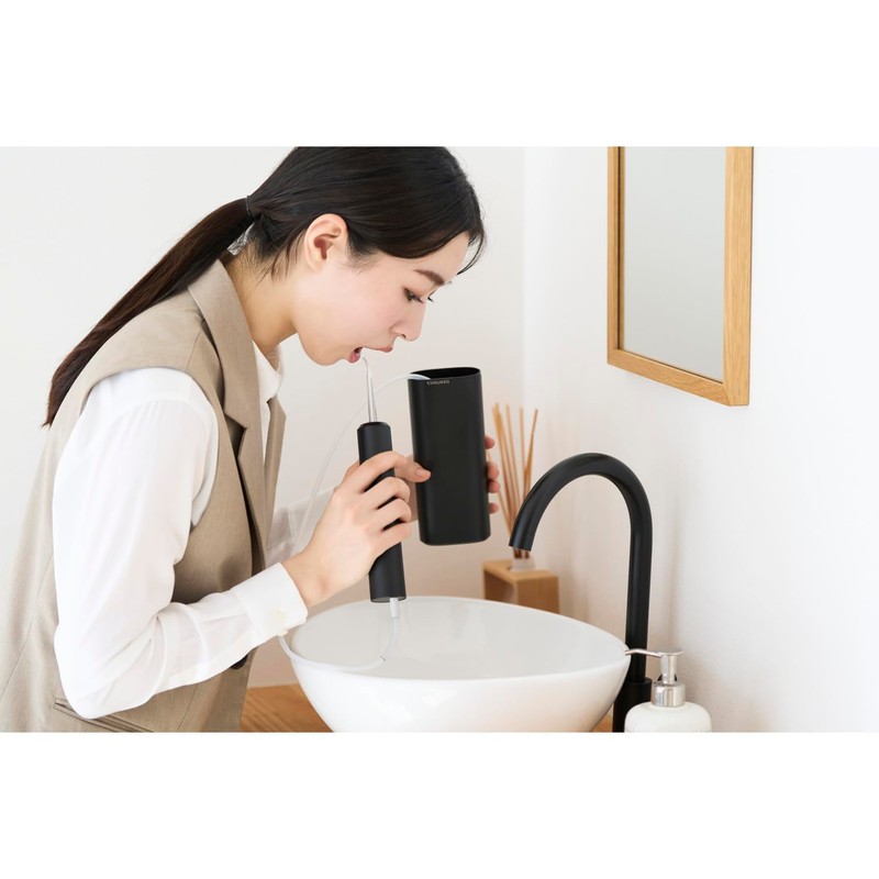 Elecom HC-JF01BK Oral Lavator, Jet Washer, Waterproof Performance, IPX7, Memory