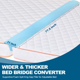 HOMBYS Twin to King Bed Converter Kit Bed Bridge, Supportive Foam Split King Gap Filler for Adjustable Bed