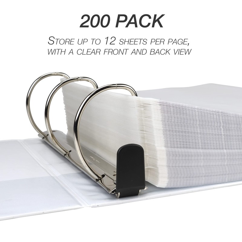 Samsill 200 Pack Heavy Duty Sheet Protectors, Non-Glare, 8.5x11 Inch