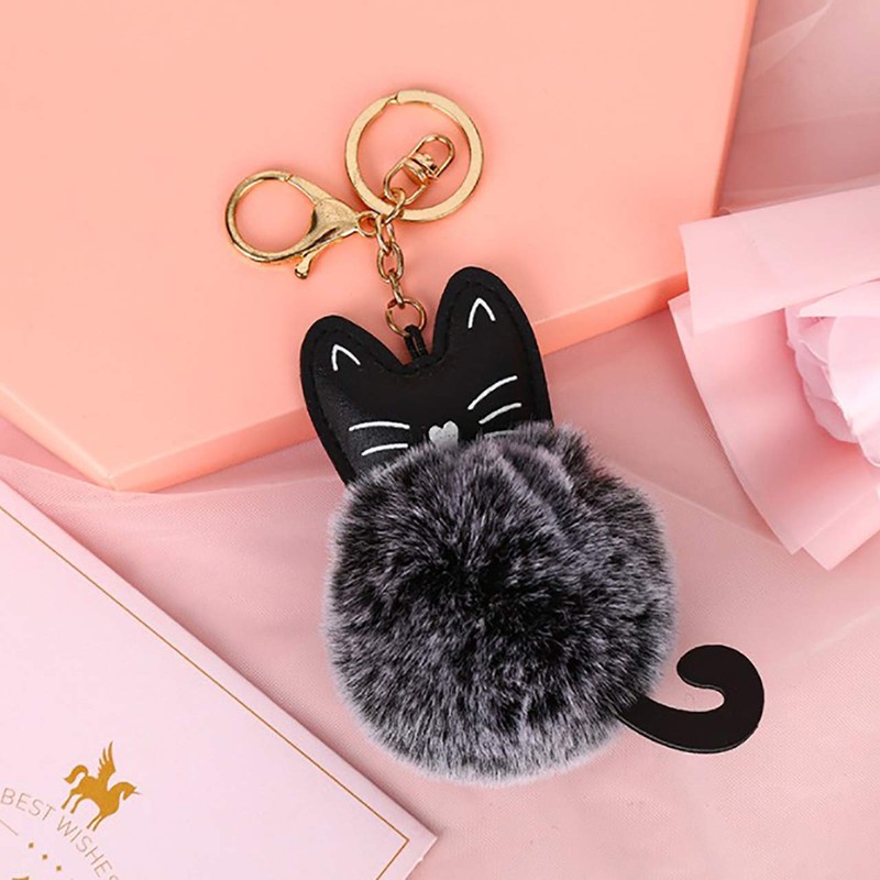 CHROME CRANE WB079 Women's Cat Cat Brushed Fluffy Cute Key