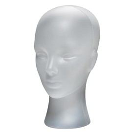 Mannequin Head Decorative Hat Stand 30 cm High White Frosted