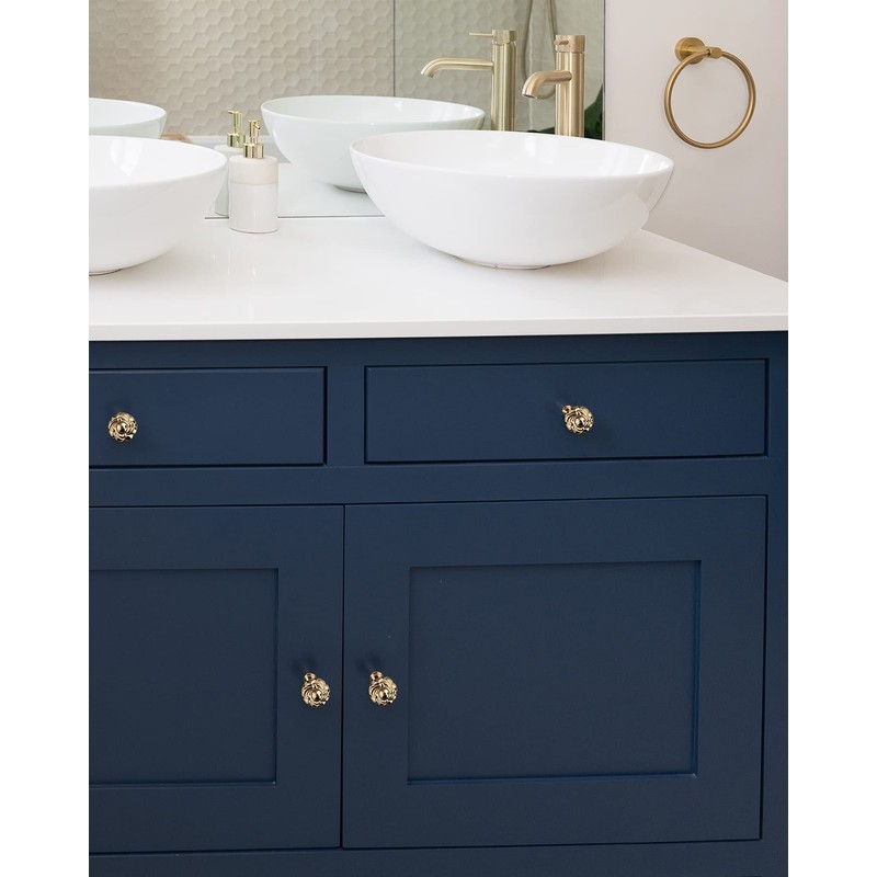 CcHhyyt 2 Pack Brass Cabinet Knobs Antique Floral Pattern Cupboard