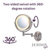 JERDON Wall-Mounted Makeup Mirror with 5X Magnification - Nickel Makeup