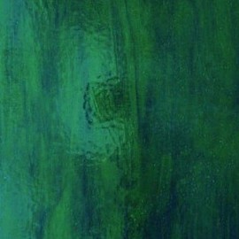Wissmach Stained Glass Sheet and Mosaic Glass: Medium Green w/Streaks of Dark Blue (4"x6"-1 Sheet) by BiNARi Glass Studio