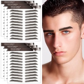 Aresvns Eyebrow Tattoo for Men!Realistic Fake Tattoo Eyebrows 66 Pairs Black,Popular 4D Imitation Eyebrows Transfer Stickers,Suitable Sizes Christmas Gift