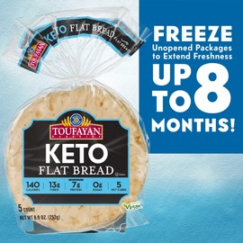 Toufayan KETO Flat Bread | High Fiber and Protein | Low Carb | No Sugar (3 Pack)