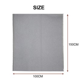 fowong Multipurpose Large Kitchen Non-Slip Mat,150cm x 100cm PVC Grid Pattern Anti-Slip Gripper Roll,Waterproof Non-Slip Liner Mat for Rug Gripper Car Roof Rack, Home and Office-Gray