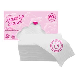 MakeUp Eraser Cloud Clean Eco Towelettes, Certified 100% USDA Biobased Face Towel, Biodegradable Disposable Face Towelette, Dry Wipe Made From Ultra Soft, 100% Eucalyptus Fibers, 60ct., 1 pack