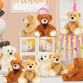 MorisMos 14 Packs Bulk Teddy Bears, Small Teddy Bear Bulk Plush, Stuffed Bears Bundle for Girls Centerpiece Baby Shower 14In