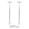 2 Pack Ceiling Mount Bracket, Stainless Steel Wardrobe Pipe Bracket