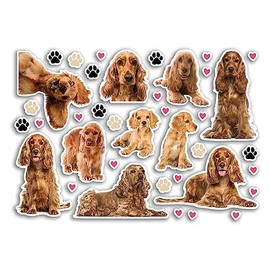A5 Sticker Sheet Cocker Spaniel Vinyl Stickers - Dogs Puppy Animals Scrapbooking Travel Decoration Label Friend Girls Boys Aesthetic #80800